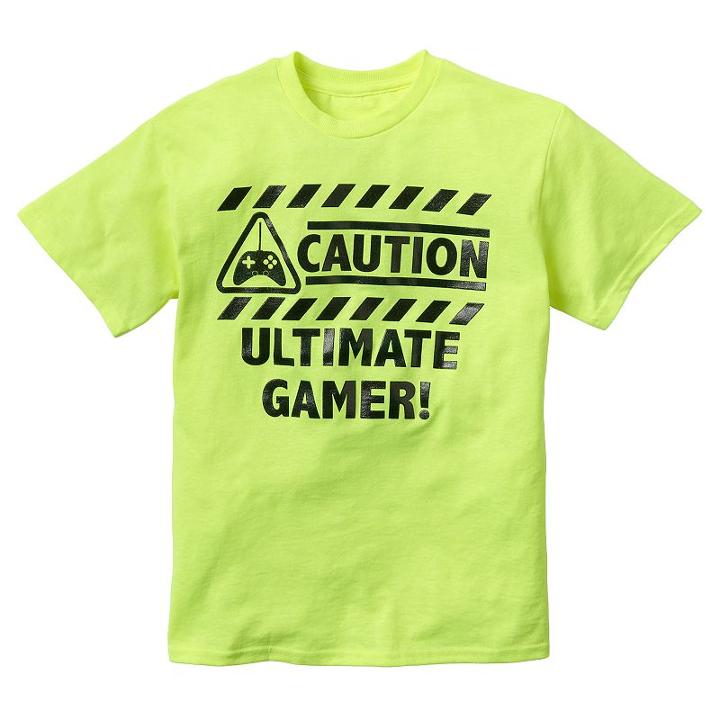 Boys 8-20 Ultimate Gamer Tee, Boy's, Size: Medium, Green Oth