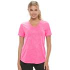 Women's Tek Gear&reg; Easy Burnout V-neck Yoga Tee, Size: L Tall, Brt Pink