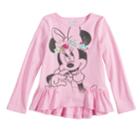 Disney's Minnie Mouse Girls 4-10 Pieced Ruffle Hem Top By Jumping Beans&reg;, Size: 6, Light Pink