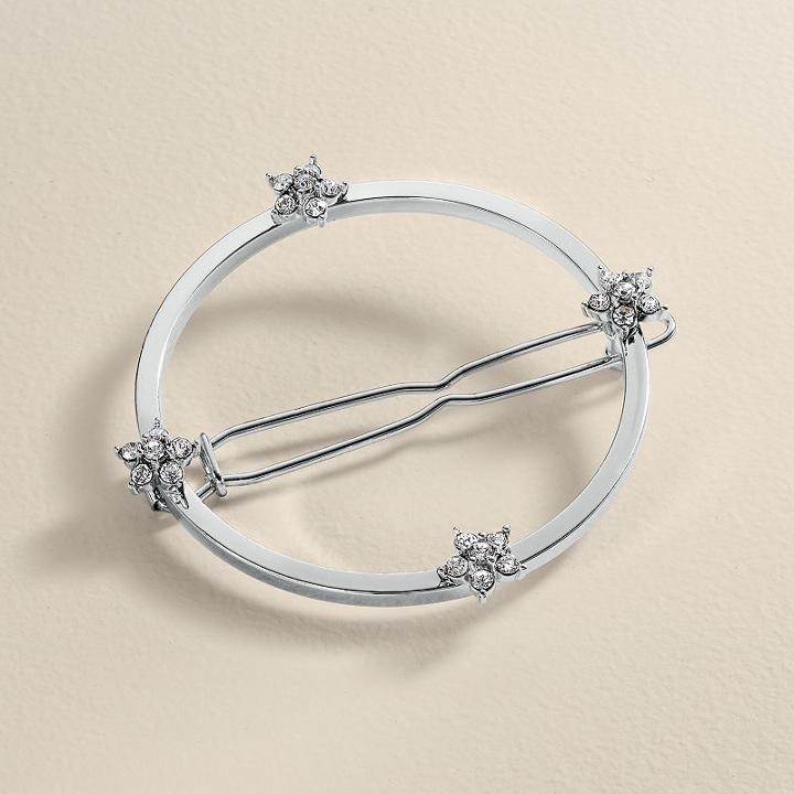 Lc Lauren Conrad Runway Collection Round Flower Hair Clip, Women's, Silver