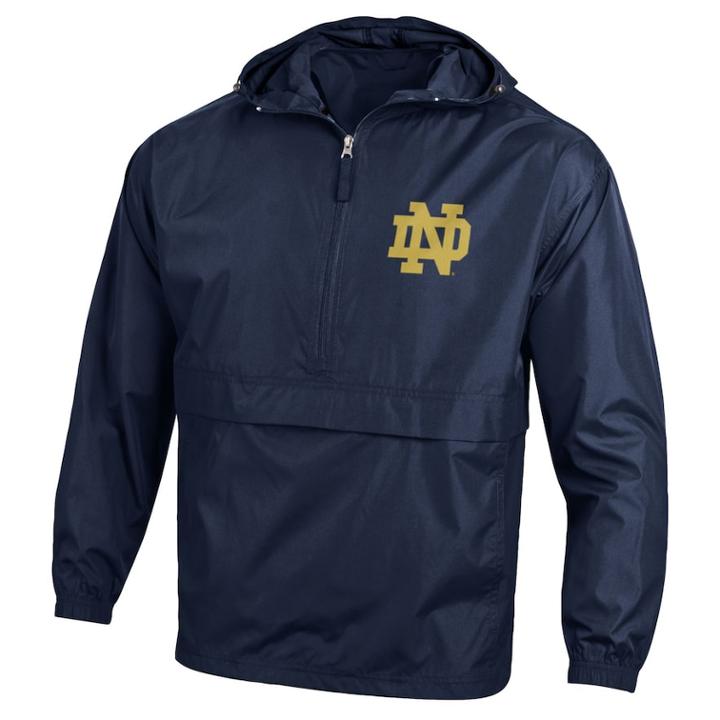 Men's Champion Notre Dame Fighting Irish Pack 'n' Go Jacket, Size: Large, Blue (navy)