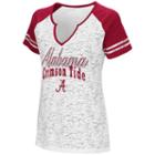 Women's Campus Heritage Alabama Crimson Tide Notch-neck Raglan Tee, Size: Large, White Oth