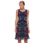 Women's Dana Buchman Print Mesh Overlay Tank Dress, Size: Large, Med Purple