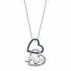 Silver Luxuries Crystal Mom Heart Pendant Necklace, Women's, Size: 18, Blue