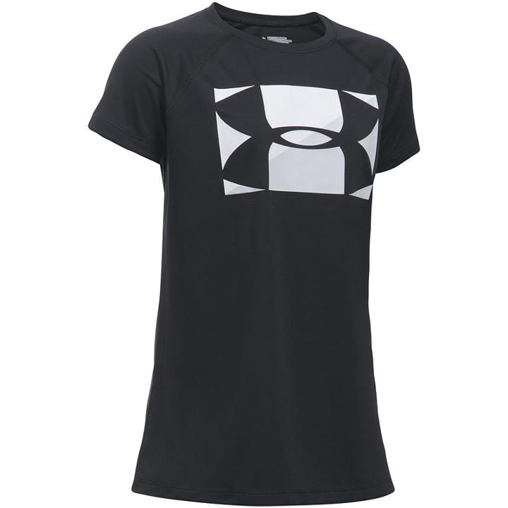 Girls 7-16 Under Armour Big Logo Short Sleeve Tee, Girl's, Size: Medium, Black
