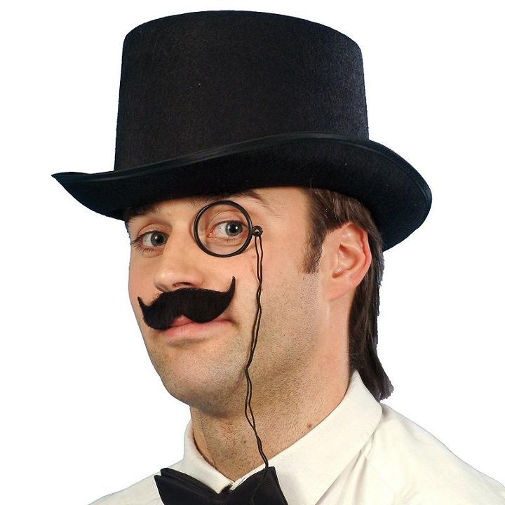 Adult Debonair Felt Costume Top Hat, Black