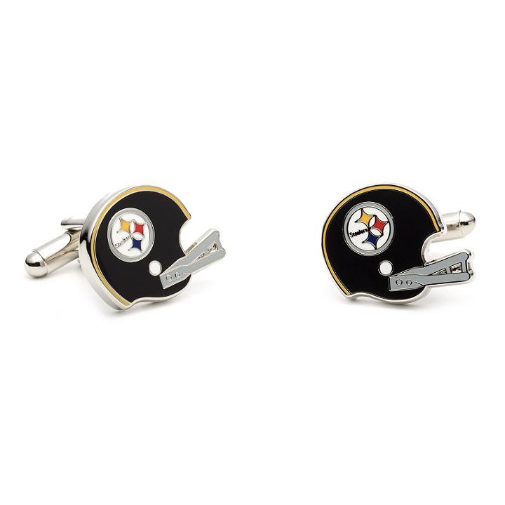 Pittsburgh Steelers Retro Helmet Cuff Links, Men's, Black