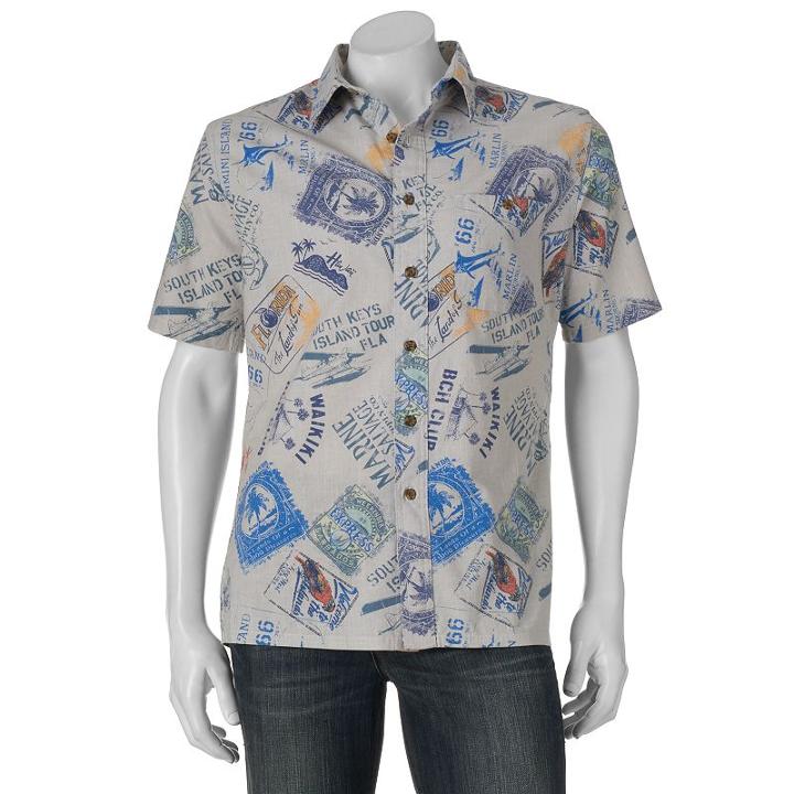 Men's Croft & Barrow&reg; Classic-fit Tropical Button-down Shirt, Size: Small, Med Blue