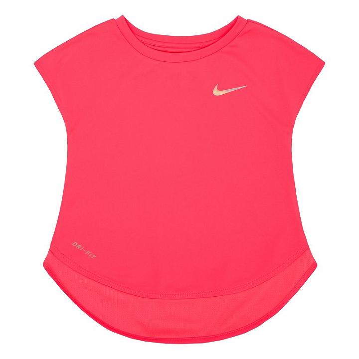 Girls 4-6x Nike Dri-fit High-low Tee, Size: 4, Brt Pink