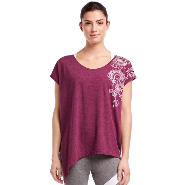 Women's Jockey Sport Kilter Asymmetrical Hem Tee, Size: Medium, Brt Pink