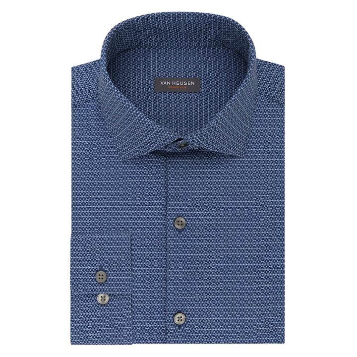 Men's Van Heusen Traveler Slim-fit 4-way Stretch Dress Shirt, Size: Xl-32/33, Dark Blue