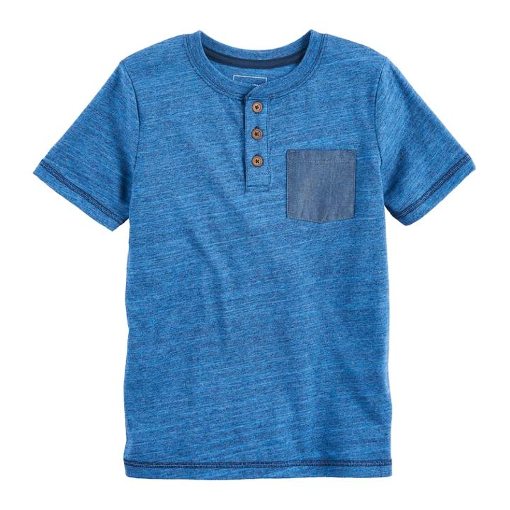 Boys 4-7x Sonoma Goods For Life&trade; Blue Heathered Henley, Size: 6, Med Blue