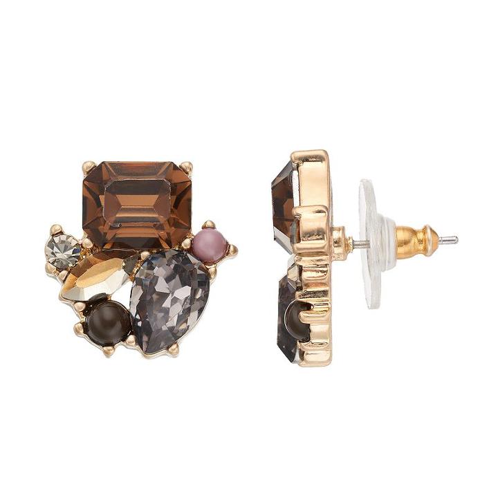 Simply Vera Vera Wang Geometric Cluster Stud Earrings, Women's, Multicolor