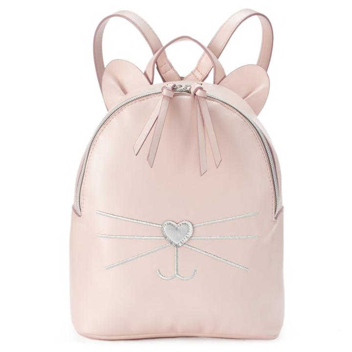 T-shirt & Jeans Metallic Cat Backpack, Women's, Light Pink
