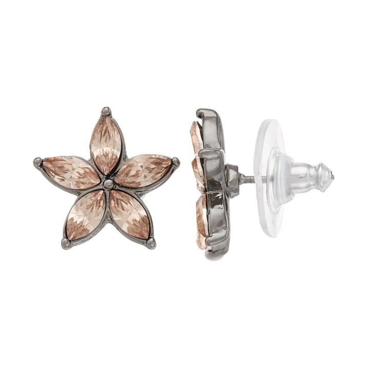 Simply Vera Vera Wang Simulated Crystal Floral Stud Earrings, Women's, Pink