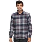 Big & Tall Apt. 9&reg; Modern-fit Plaid Brushed Flannel Button-down Shirt, Men's, Size: L Tall, Blue