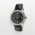 Peugeot Women's Crystal Leather Watch - 3006bk, Black, Durable