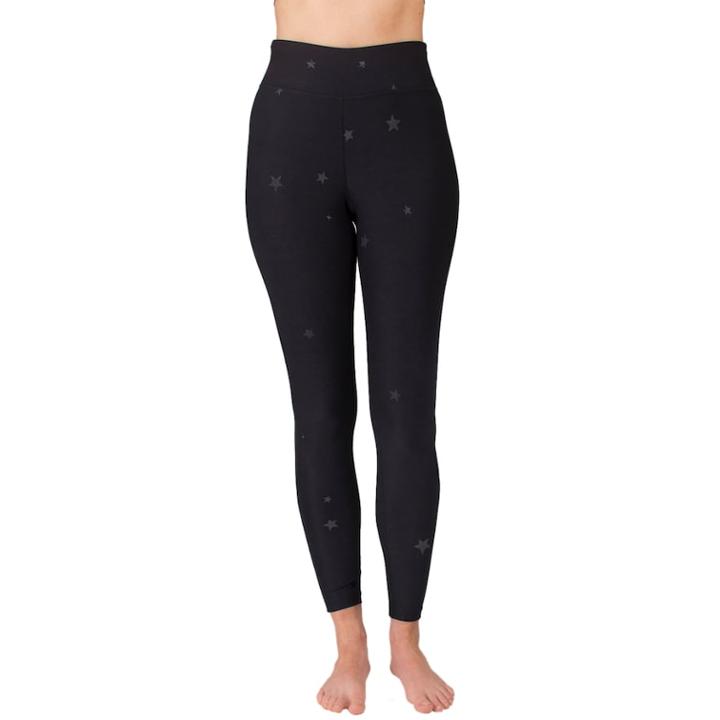 Women's Spalding Glossy Star Print High-waisted Leggings, Size: Xl, Grey (charcoal)