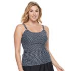 Plus Size Croft & Barrow&reg; D-cup Tankini Top, Women's, Size: 16 W, Black