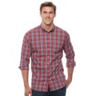 Big & Tall Sonoma Goods For Life Flexwear Modern-fit Button-down Shirt, Men's, Size: Xxl Tall, Med Red