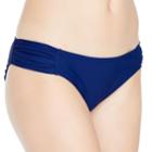 Mix And Match Shirred Hipster Bikini Bottoms, Teens, Size: Medium, Blue (navy)
