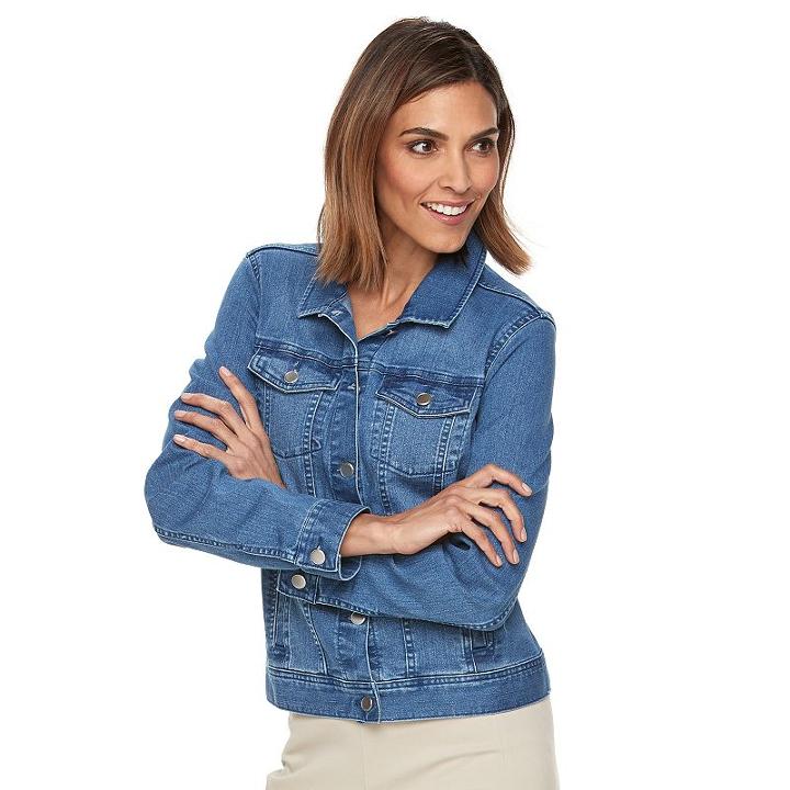 Women's Croft & Barrow&reg; Jean Jacket, Size: Xs, Med Blue