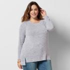 Plus Size Sonoma Goods For Life&trade; High-low Marled Tee, Women's, Size: 2xl, Silver