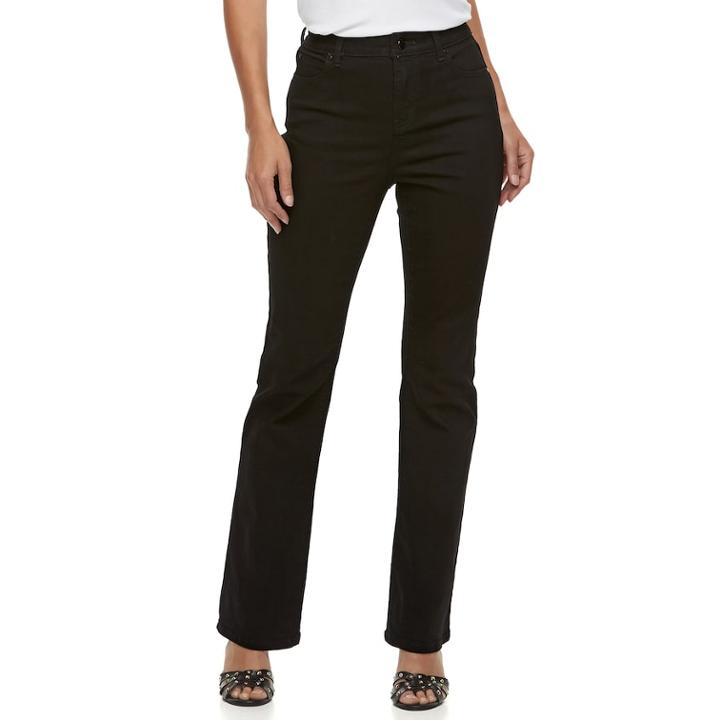 Women's Jennifer Lopez High-waisted Curvy Bootcut Jeans, Size: 2 T/l, Black