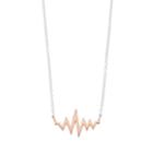 Love This Life Two Tone Sterling Silver Heartbeat Pendant Necklace, Women's, Pink