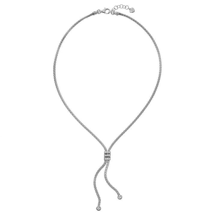 Sterling Silver Cubic Zirconia Y Necklace, Women's, White