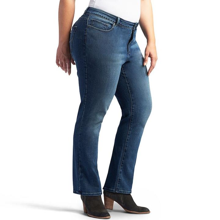 Plus Size Lee Modern-fit Straight Leg Jeans, Women's, Size: 22 - Regular, Dark Blue