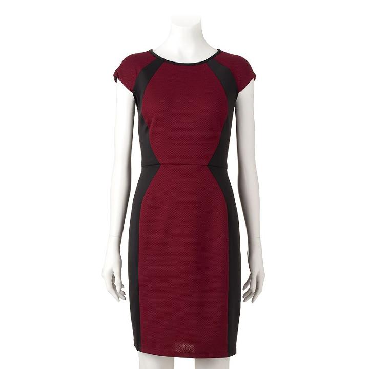 Women's Ronni Nicole Mesh Colorblock Sheath Dress, Size: 8, Light Red