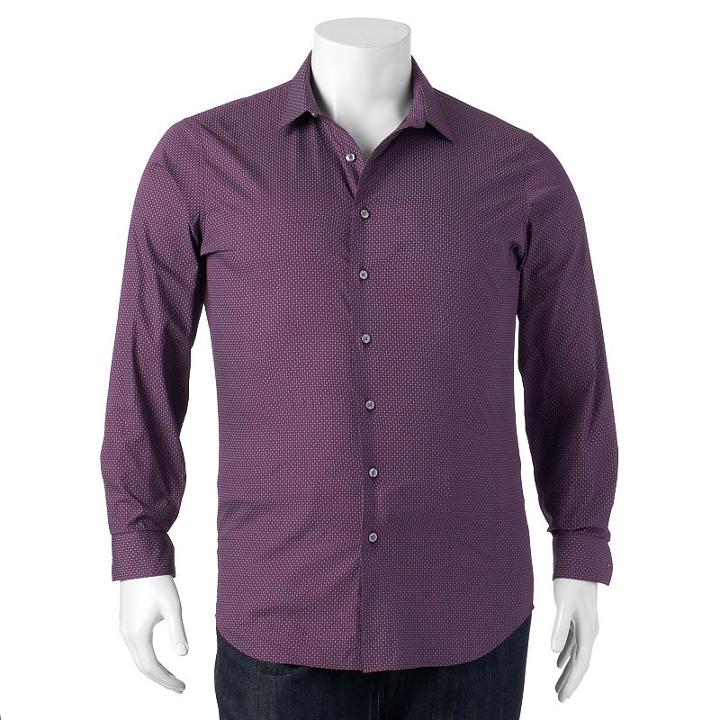Big & Tall Apt. 9&reg; Work Week Classic-fit Button-down Shirt, Men's, Size: 2xb, Purple