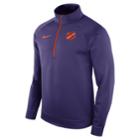 Men's Nike Clemson Tigers Quarter-zip Therma Top, Size: Xxl, Purple