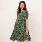 Maternity Lc Lauren Conrad Floral Fit & Flare Dress, Women's, Size: S-mat, Green