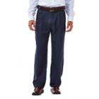 Big & Tall Haggar&reg; Cool 18&reg; Classic-fit Pleated No-iron Expandable Waist Pants, Men's, Size: 48x29, Med Blue