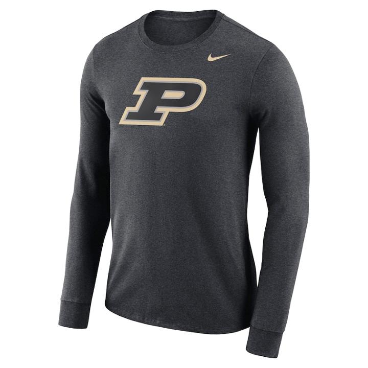 Men's Nike Purdue Boilermakers Dri-fit Logo Tee, Size: Xl, Char