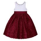 Girls 7-16 American Princess Rhinestone Neck Wavy Textured Skirt Dress, Girl's, Size: 8, White Oth