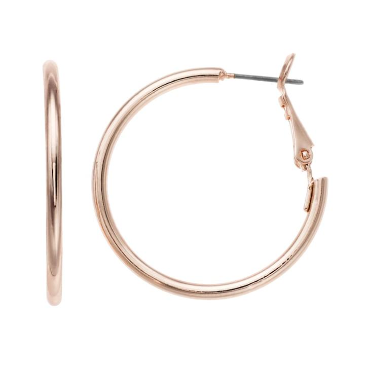 Lc Lauren Conrad Nickel Free Hoop Earrings, Women's, Pink