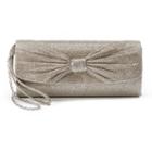 Gunne Sax By Jessica Mcclintock Peyton Rhinestone Glitter Bow Clutch, Women's, Beig/green (beig/khaki)