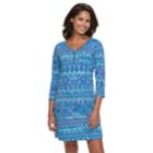 Women's Caribbean Joe Henley Dress, Size: Small, Med Blue