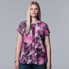 Plus Size Simply Vera Vera Wang Essential Popover Top, Women's, Size: 3xl, Med Purple
