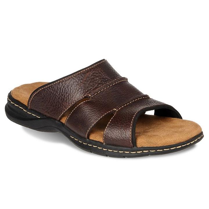 Dr. Scholl's Gordon Men's Leather Slide Sandals, Size: Medium (11), Brown