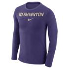 Men's Nike Washington Huskies Marled Long-sleeve Dri-fit Tee, Size: Small, Purple