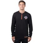 Men's New York Knicks 1/4-zip Thermal Tee, Size: Xl, Black