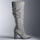 Simply Vera Vera Wang Flicker Women's High Heel Slouch Boots, Size: 7, Silver
