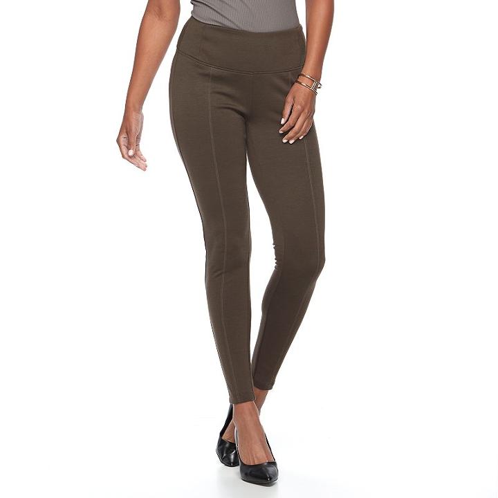 Women's Apt. 9&reg; Tummy Control Pull-on Leggings, Size: M Long, Green