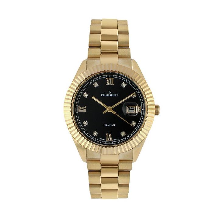 Peugeot Men's Diamond Stainless Steel Watch, Yellow