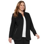 Plus Size Dana Buchman Notch Collar Blazer, Women's, Size: 3xl, Black