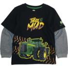 Boys 4-7 John Deere There Will Be Mud Mock Layer Graphic Tee, Size: 5, Black